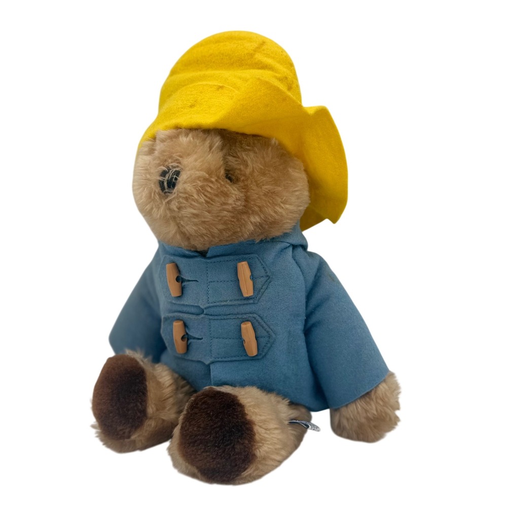 Vintage Paddington Bear Plush Blue Coat Yellow Hat Toy Eden Toys 1975 collector